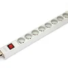Power Distribution Unit (PDU) for 19" Rack, 8x Type E sockets, 1.8m, 1x Schuko plug, 16A, on/off switch, aluminum